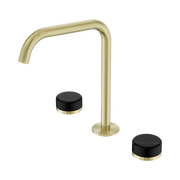 Nero Serenity Bath/Kitchen Set Edge Spout With Marquina Black Handle Brushed Gold