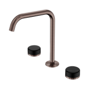 Nero Serenity Bath/Kitchen Set Edge Spout With Marquina Black Handle Brushed Bronze