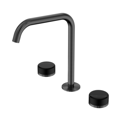 Nero Serenity Bath/Kitchen Set Edge Spout With Marquina Black Handle Gun Metal