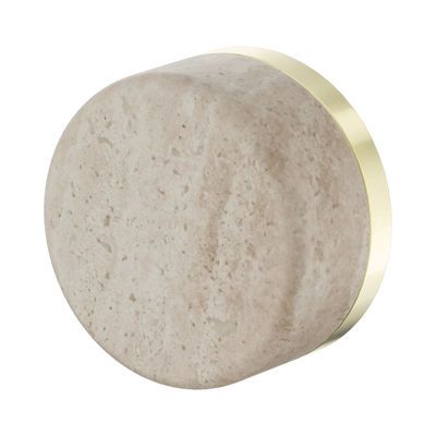 Nero Serenity Progressive Shower Mixer With Rome Travertine Handle - Brushed Gold