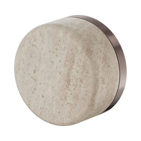 Nero Serenity Progressive Shower Mixer With Rome Travertine Handle - Brushed Bronze
