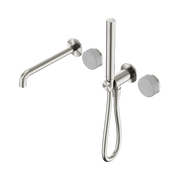 Nero Serenity Progressive Shower System With Spout With Carrara Handle And Slim Shower - Brushed Nickel