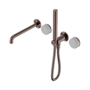 Nero Serenity Progressive Shower System With Spout With Carrara Handle And Slim Shower - Brushed Bronze