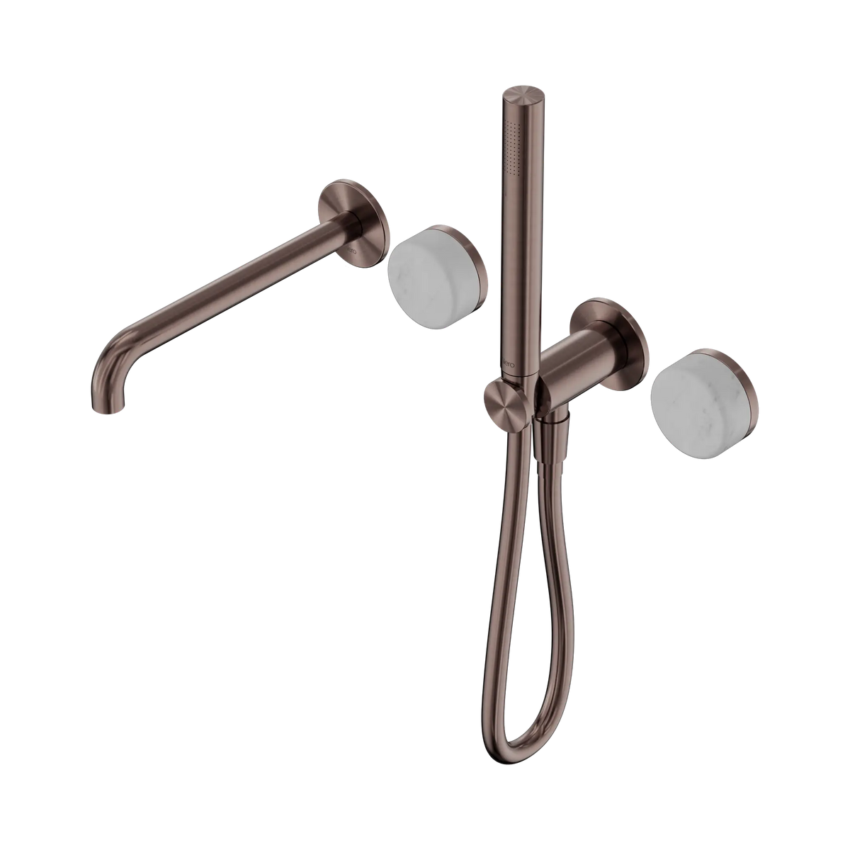 Nero Serenity Progressive Shower System With Spout With Carrara Handle And Slim Shower - Brushed Bronze