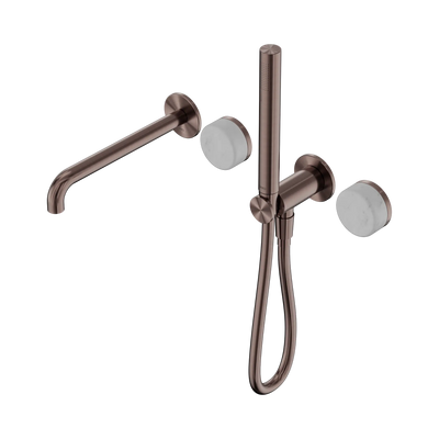 Nero Serenity Progressive Shower System With Spout With Carrara Handle And Slim Shower - Brushed Bronze