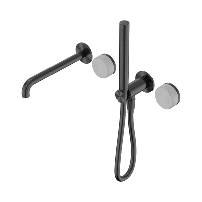 Nero Serenity Progressive Shower System With Spout With Carrara Handle And Slim Shower - Gun Metal