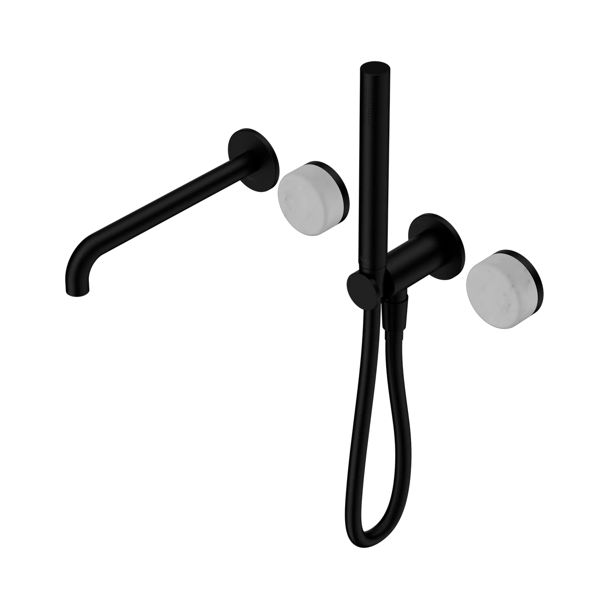 Nero Serenity Progressive Shower System With Spout With Carrara Handle And Slim Shower - Matte Black