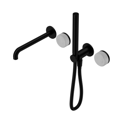 Nero Serenity Progressive Shower System With Spout With Carrara Handle And Slim Shower - Matte Black