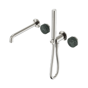 Nero Serenity Progressive Shower System With Spout With Verde Alpi Handle And Slim Shower - Brushed Nickel
