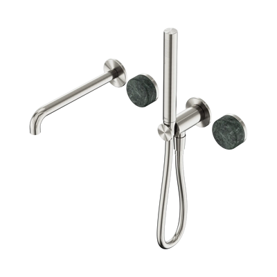Nero Serenity Progressive Shower System With Spout With Verde Alpi Handle And Slim Shower - Brushed Nickel