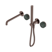 Nero Serenity Progressive Shower System With Spout With Verde Alpi Handle And Slim Shower - Brushed Bronze