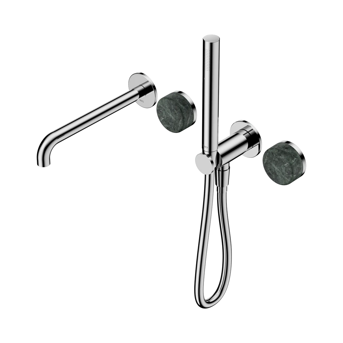 Nero Serenity Progressive Shower System With Spout With Verde Alpi Handle And Slim Shower - Chrome