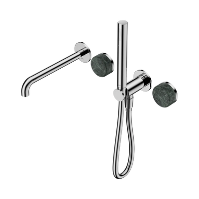 Nero Serenity Progressive Shower System With Spout With Verde Alpi Handle And Slim Shower - Chrome