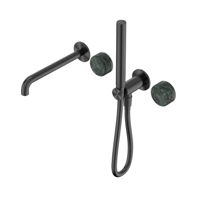 Nero Serenity Progressive Shower System With Spout With Verde Alpi Handle And Slim Shower - Gun Metal