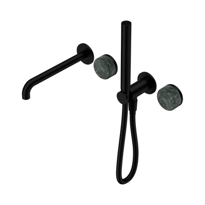 Nero Serenity Progressive Shower System With Spout With Verde Alpi Handle And Slim Shower - Matte Black