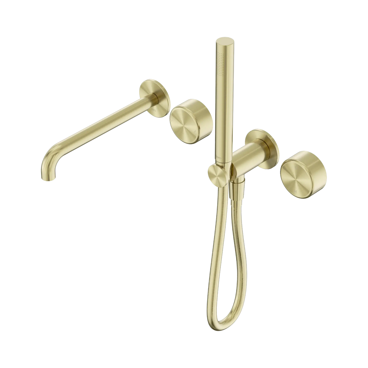 Nero Serenity Progressive Shower System With Spout With Metal Handle And Slim Shower - Brushed Gold