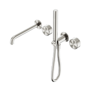 Nero Serenity Progressive Shower System With Spout With Metal Handle And Slim Shower - Brushed Nickel