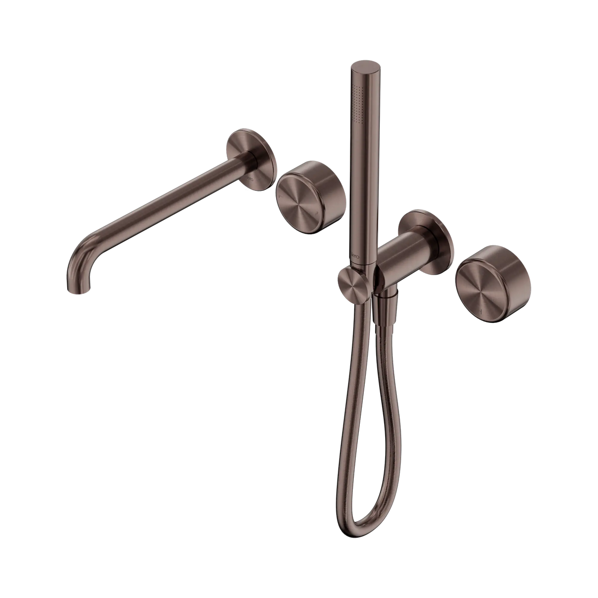 Nero Serenity Progressive Shower System With Spout With Metal Handle And Slim Shower - Brushed Bronze