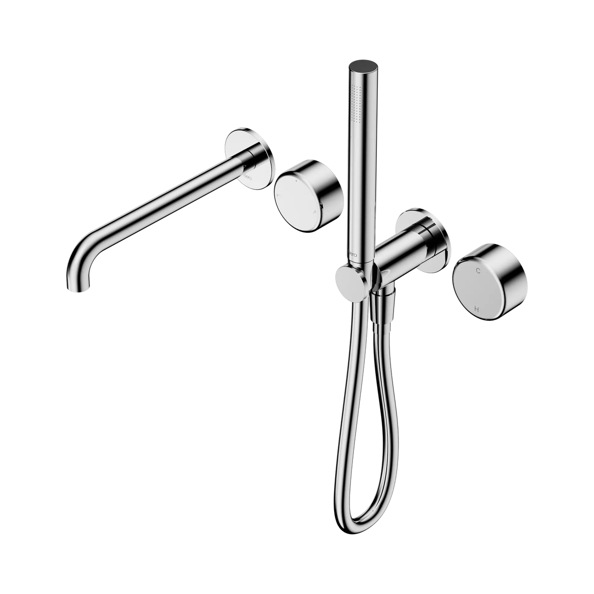 Nero Serenity Progressive Shower System With Spout With Metal Handle And Slim Shower - Chrome