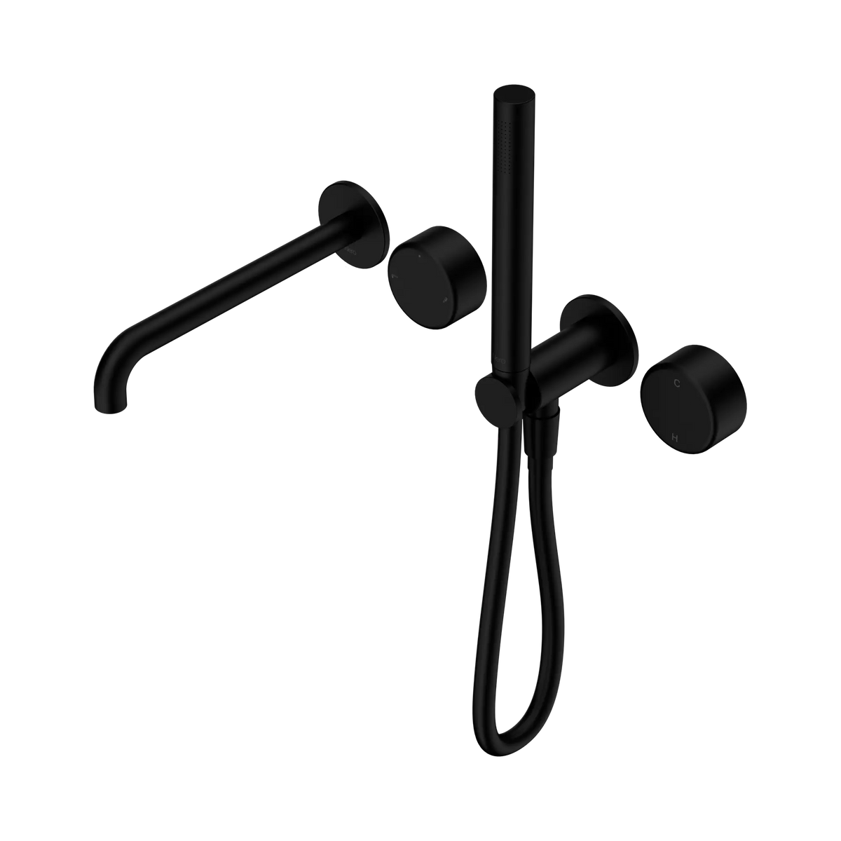 Nero Serenity Progressive Shower System With Spout With Metal Handle And Slim Shower - Matte Black