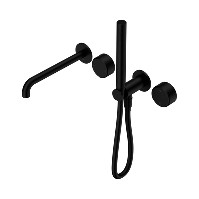 Nero Serenity Progressive Shower System With Spout With Metal Handle And Slim Shower - Matte Black