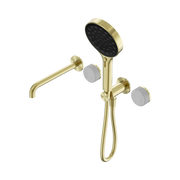Nero Serenity Progressive Shower System With Spout With Carrara Handle And Serenity Hand Shower - Brushed Gold