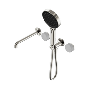 Nero Serenity Progressive Shower System With Spout With Carrara Handle And Serenity Hand Shower - Brushed Nickel