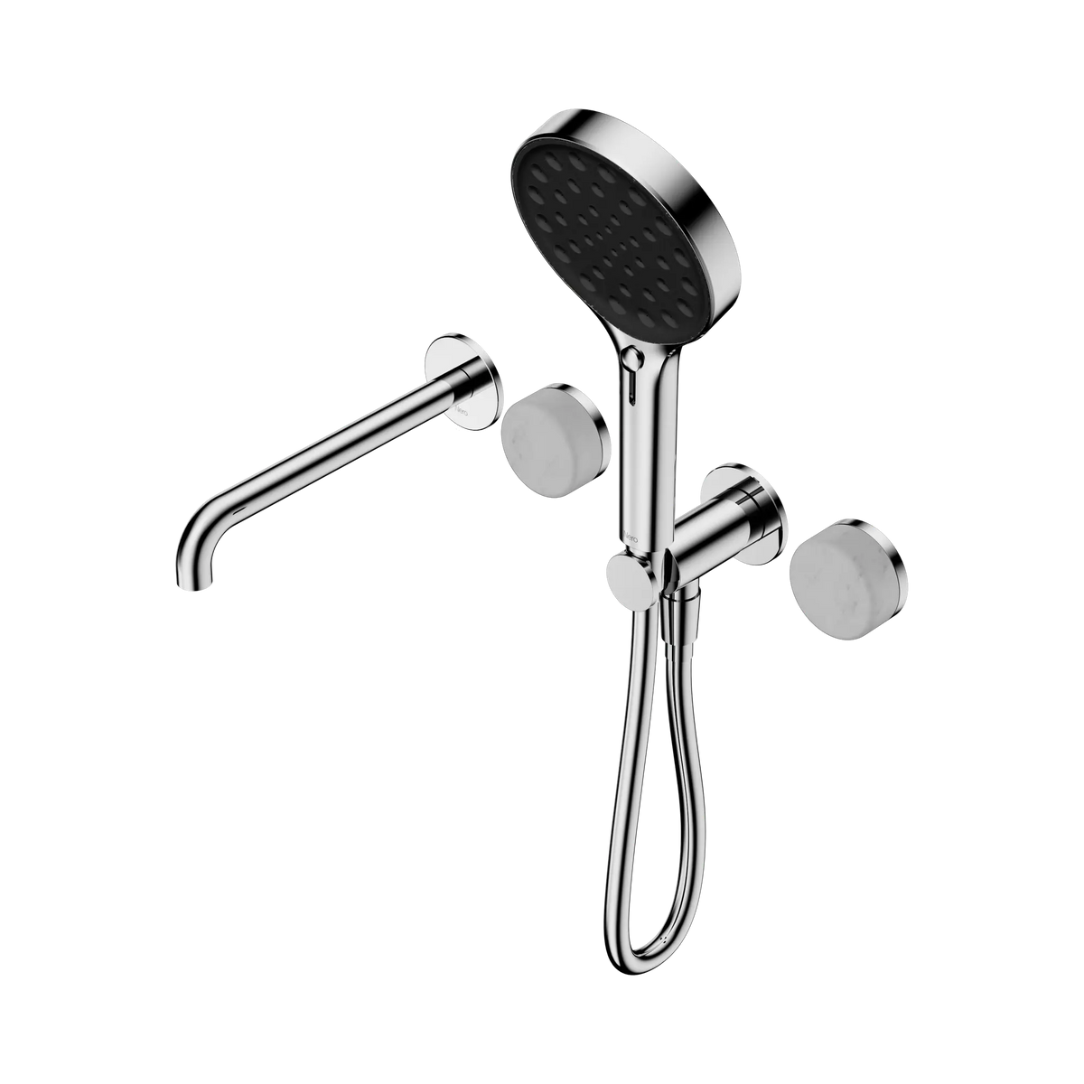 Nero Serenity Progressive Shower System With Spout With Carrara Handle And Serenity Hand Shower - Chrome