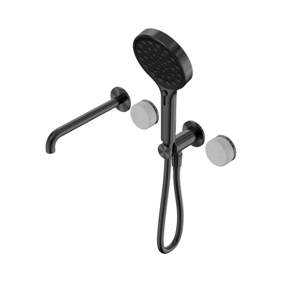 Nero Serenity Progressive Shower System With Spout With Carrara Handle And Serenity Hand Shower - Gun Metal