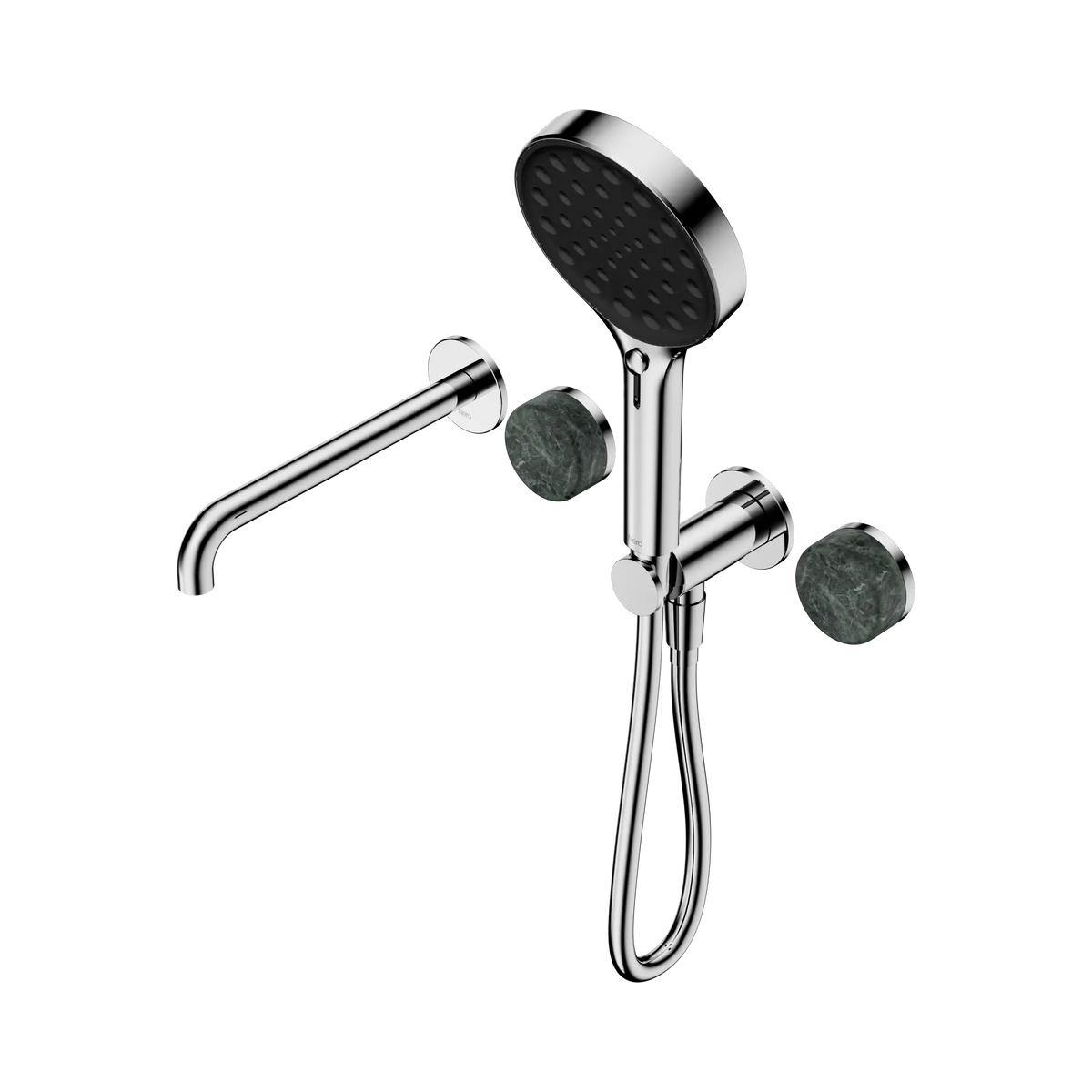 Nero Serenity Progressive Shower System With Spout With Verde Alpi Handle And Serenity Hand Shower - Chrome