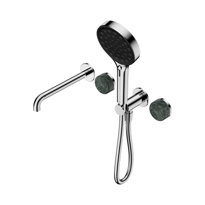 Nero Serenity Progressive Shower System With Spout With Verde Alpi Handle And Serenity Hand Shower - Chrome