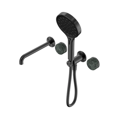 Nero Serenity Progressive Shower System With Spout With Verde Alpi Handle And Serenity Hand Shower - Gun Metal