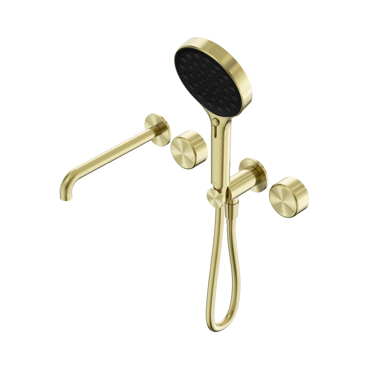 Nero Serenity Progressive Shower System With Spout With Metal Handle And Serenity Hand Shower - Brushed Gold