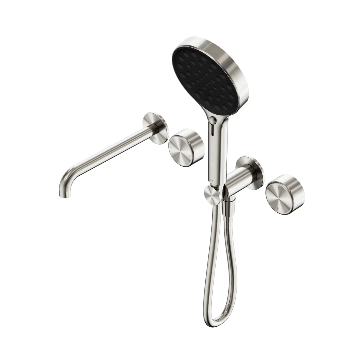 Nero Serenity Progressive Shower System With Spout With Metal Handle And Serenity Hand Shower - Brushed Nickel