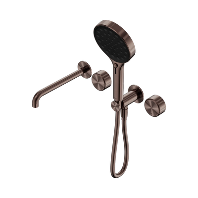 Nero Serenity Progressive Shower System With Spout With Metal Handle And Serenity Hand Shower - Brushed Bronze