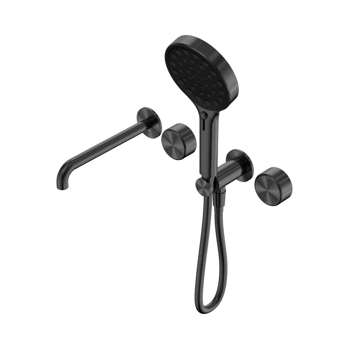 Nero Serenity Progressive Shower System With Spout With Metal Handle And Serenity Hand Shower - Gun Metal