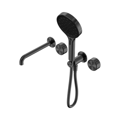 Nero Serenity Progressive Shower System With Spout With Metal Handle And Serenity Hand Shower - Gun Metal