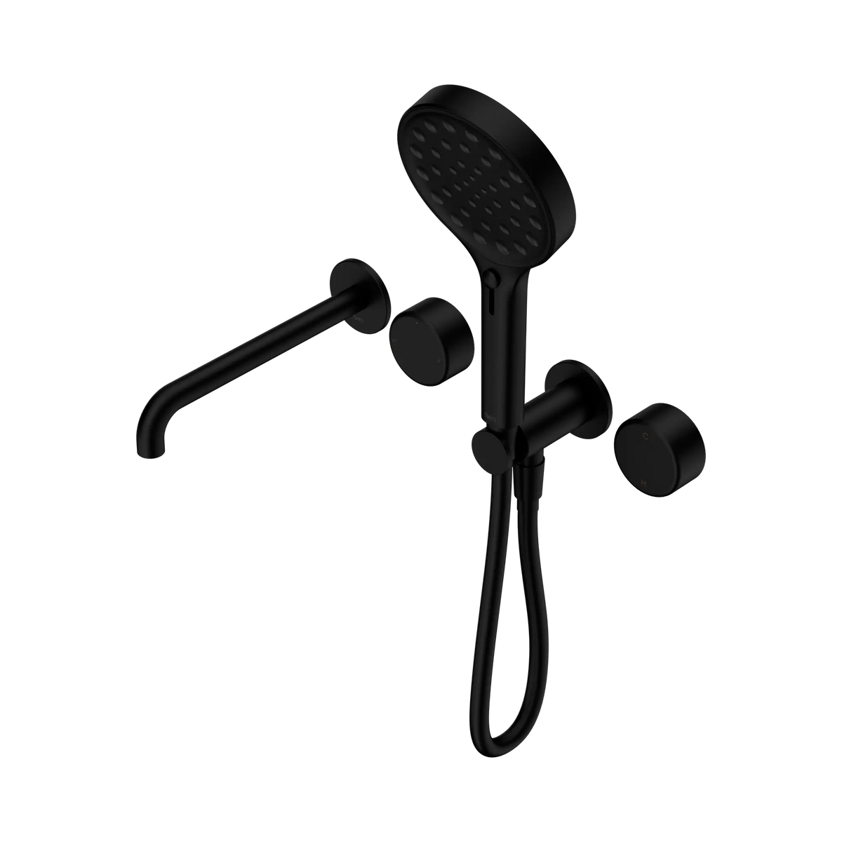 Nero Serenity Progressive Shower System With Spout With Metal Handle And Serenity Hand Shower - Matte Black