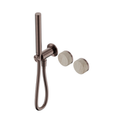 Nero Serenity Progressive Shower System With Rome Travertine Handle And Slim Shower - Brushed Bronze