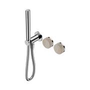 Nero Serenity Progressive Shower System With Rome Travertine Handle And Slim Shower - Chrome