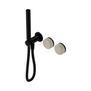 Nero Serenity Progressive Shower System With Rome Travertine Handle And Slim Shower - Matte Black