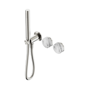Nero Serenity Progressive Shower System With Arabescato Corchia Handle And Slim Shower - Brushed Nickel