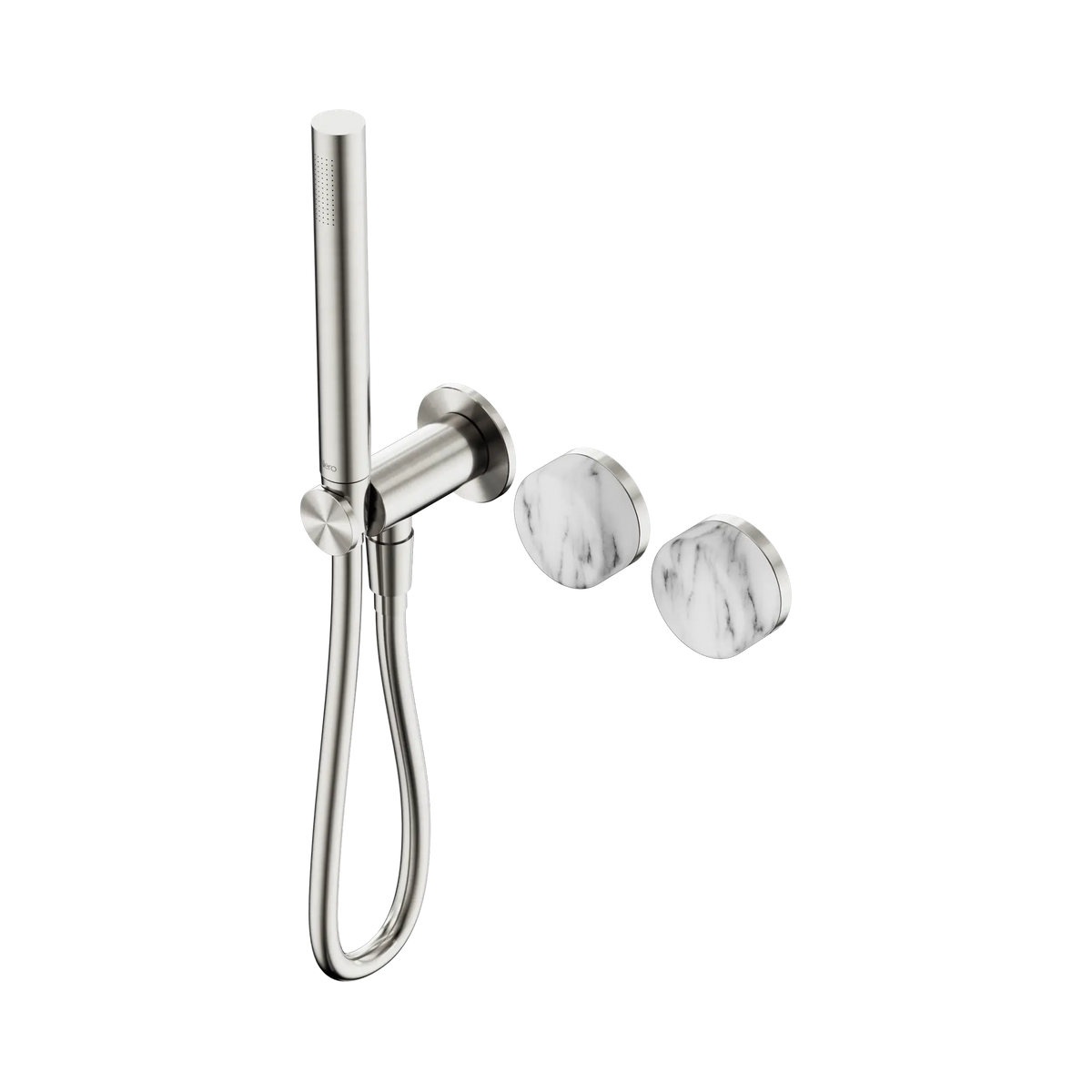 Nero Serenity Progressive Shower System With Arabescato Corchia Handle And Slim Shower - Brushed Nickel