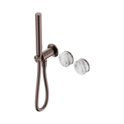 Nero Serenity Progressive Shower System With Arabescato Corchia Handle And Slim Shower - Brushed Bronze