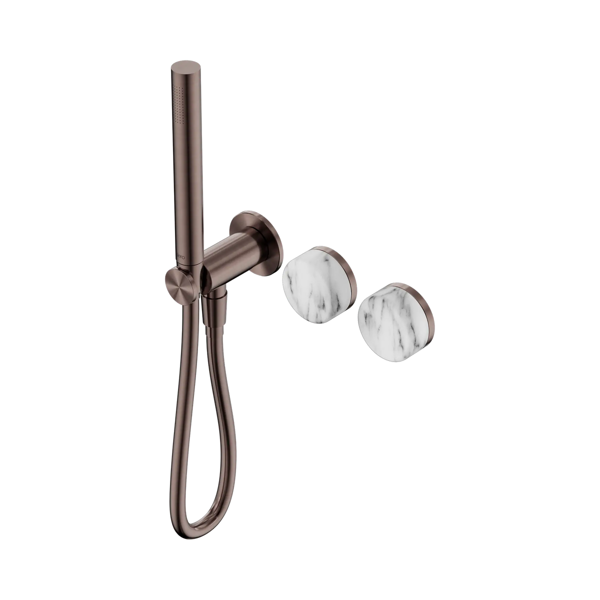 Nero Serenity Progressive Shower System With Arabescato Corchia Handle And Slim Shower - Brushed Bronze
