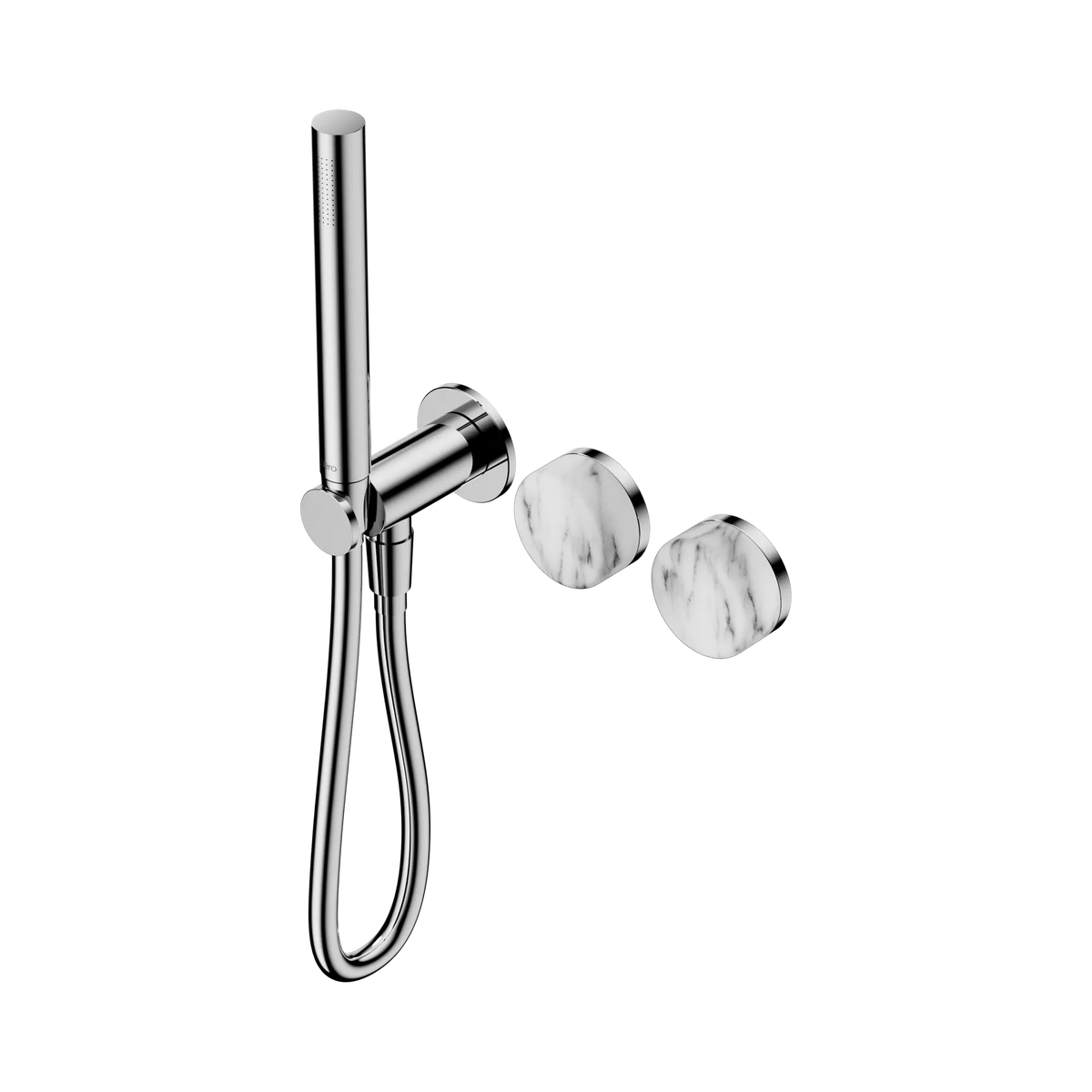 Nero Serenity Progressive Shower System With Arabescato Corchia Handle And Slim Shower - Chrome