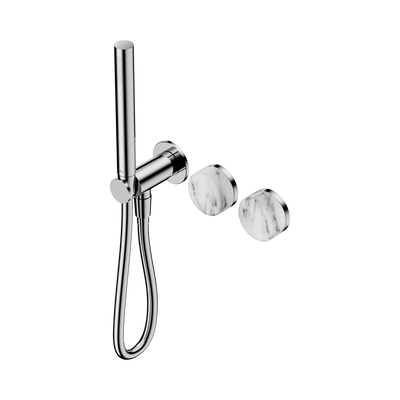 Nero Serenity Progressive Shower System With Arabescato Corchia Handle And Slim Shower - Chrome