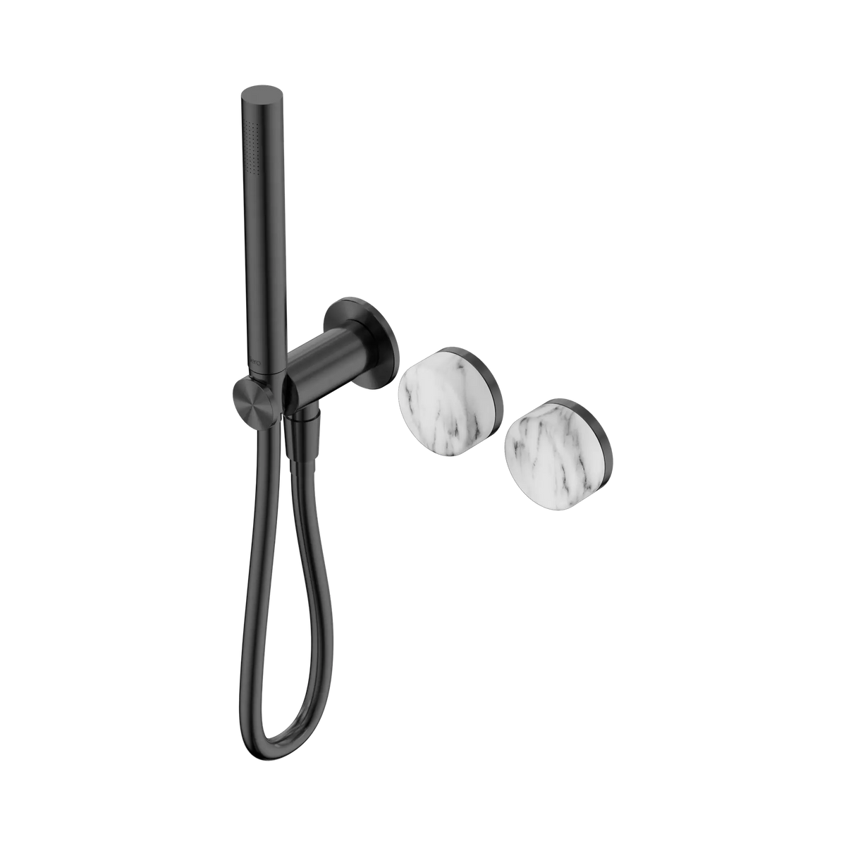 Nero Serenity Progressive Shower System With Arabescato Corchia Handle And Slim Shower - Gun Metal