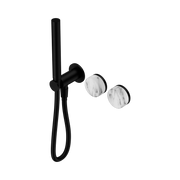 Nero Serenity Progressive Shower System With Arabescato Corchia Handle And Slim Shower - Matte Black