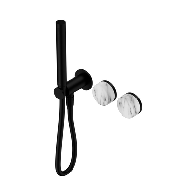 Nero Serenity Progressive Shower System With Arabescato Corchia Handle And Slim Shower - Matte Black